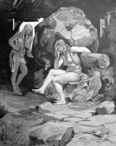 Fenja and Menja at the Mill Grotte by Carl Larsson